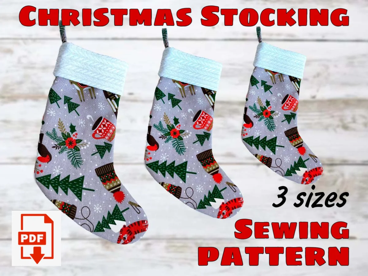 Christmas Stocking Sewing Pattern – Christmas stocking sewing pattern PDF