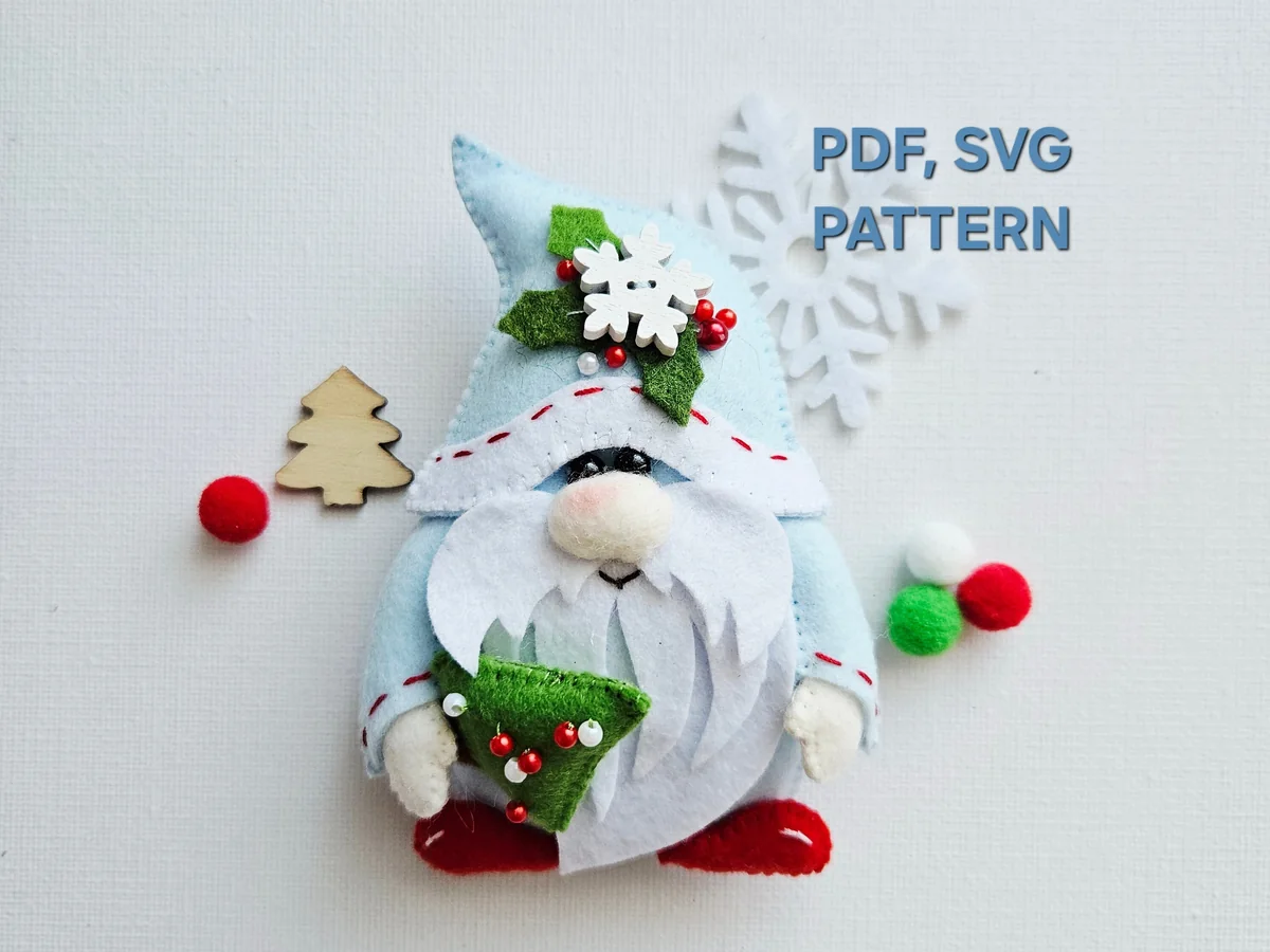 Easy Christmas Felt Gnome Sewing Pattern – gnome sewing pattern PDF