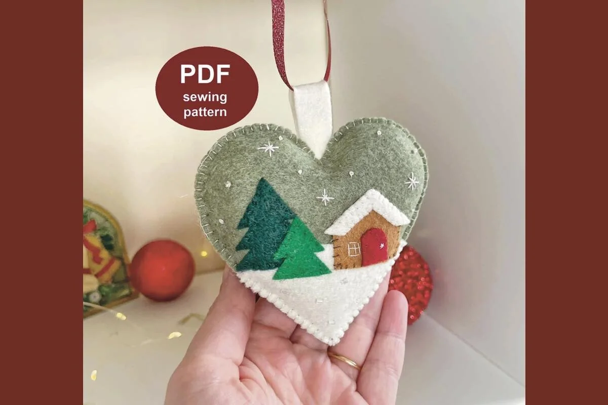 Felt Christmas Ornament Sewing Pattern – Christmas sewing pattern PDF