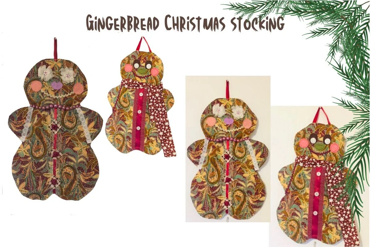 GingerBread Stocking Sewing PDF – Christmas stocking sewing pattern PDF