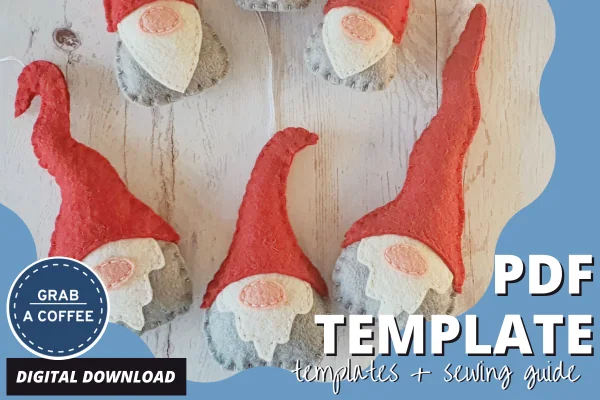 Hand Sewing Felt Gnome Ornaments – gnome sewing pattern PDF